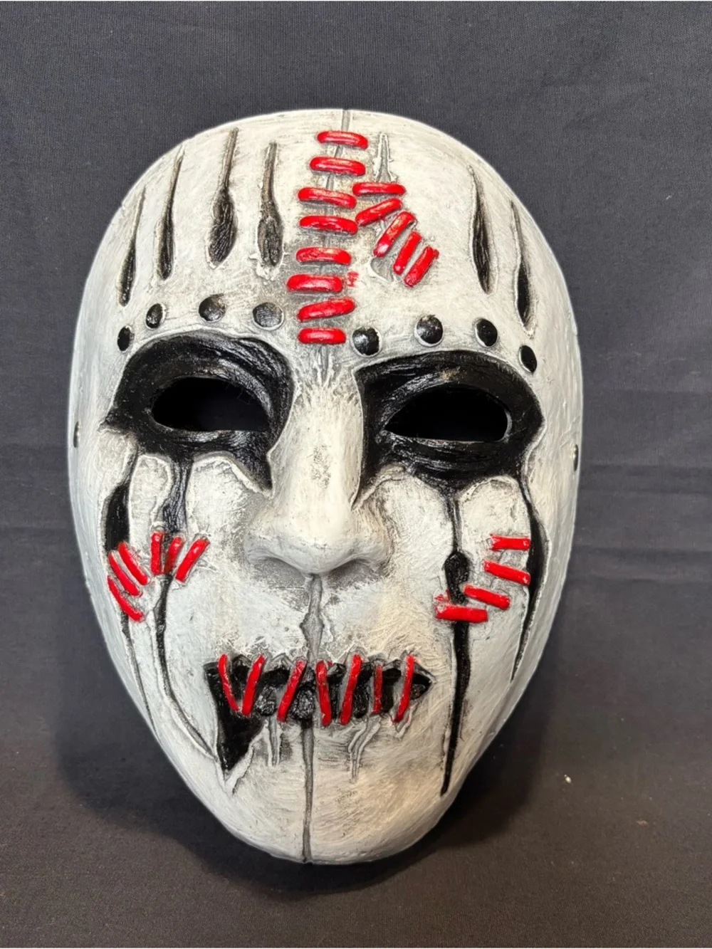 White and Black Stitched Horror Halloween Mask Wall Art